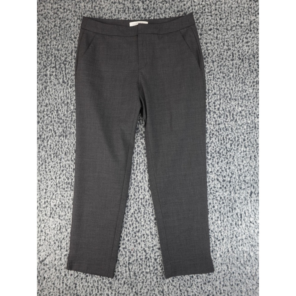 Everlane Trousers Womens 6 Gray Wool Blend Slim Cropped Side Slit Dress Pants